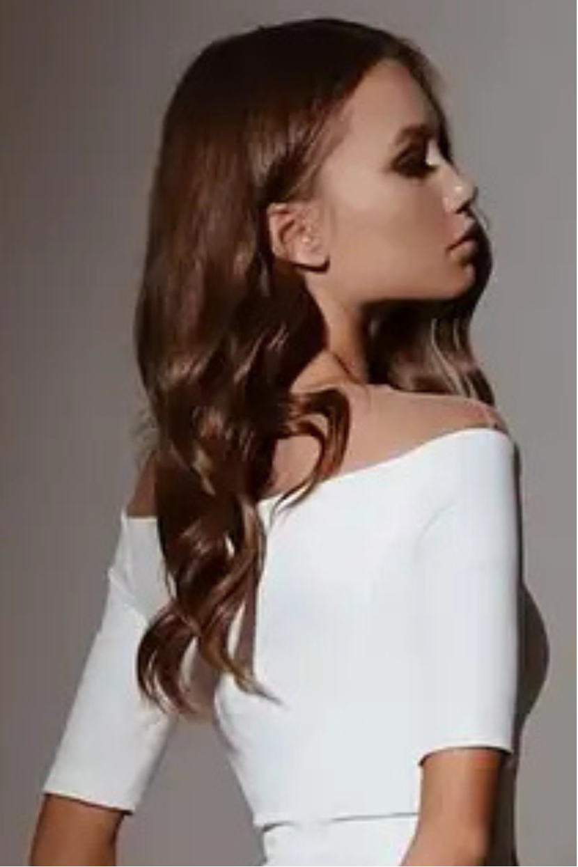 Standesamt Jumpsuit MM-025 Seitenansicht schulterfrei