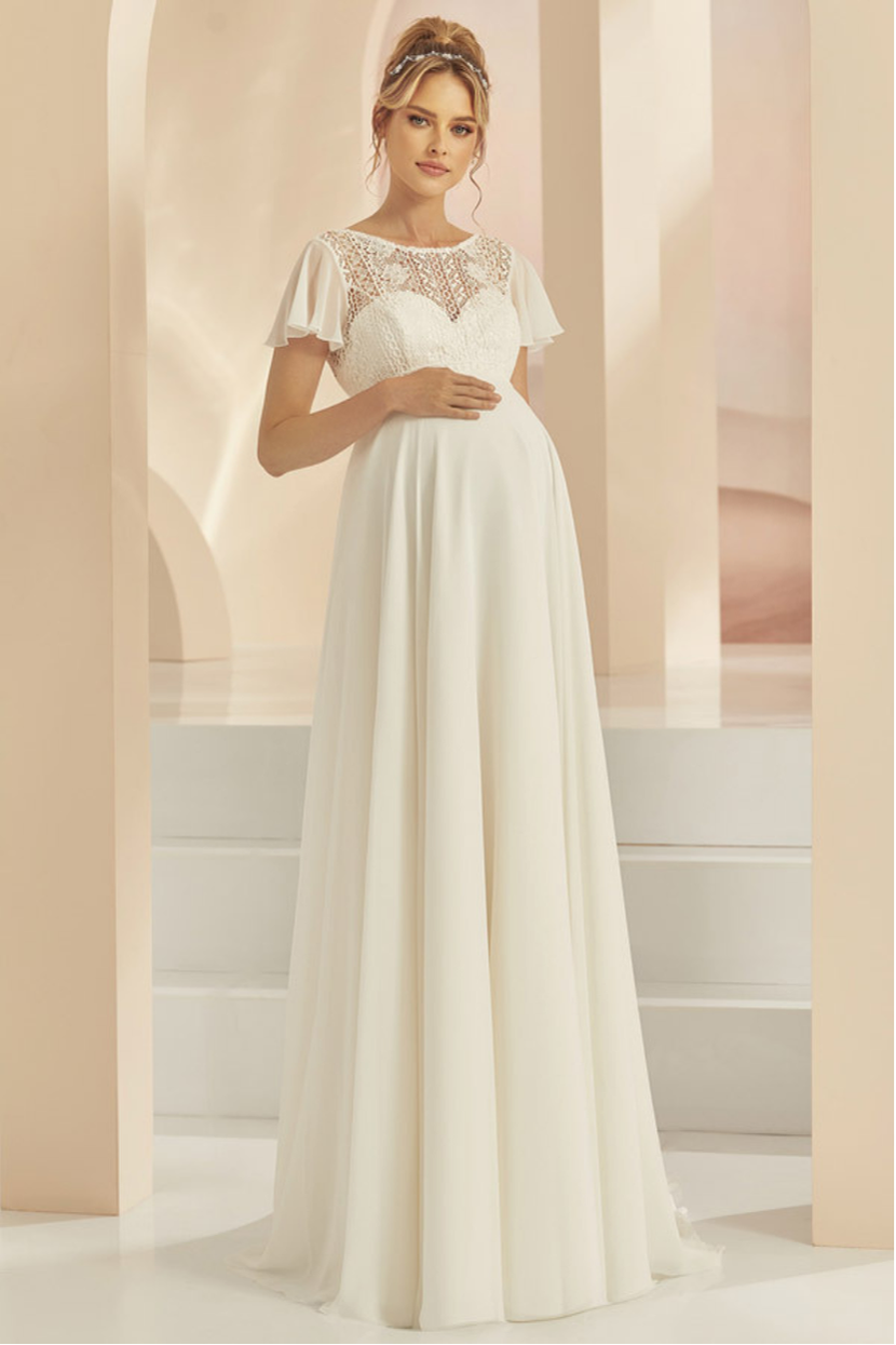 Verleih Brautkleid V-8, A-Linie herzförmiger Ausschnitt Illusions-Spitze